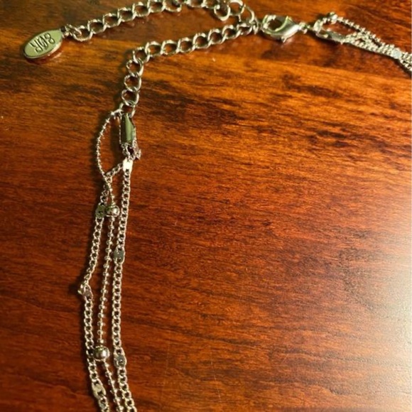 Silver Tone 3 Tiered Lariat Necklace - Picture 6 of 16